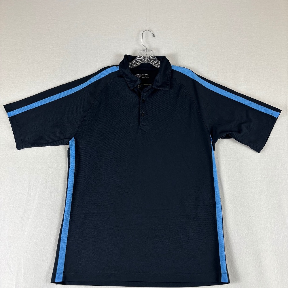 Nike Golf, Fit Dry, Polo Shirt, Dark Blue/Light Blue, Men's Size L - Picture 1 of 10